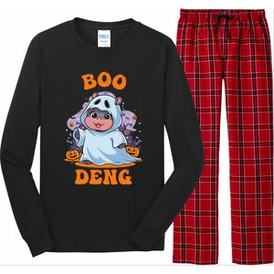 Moo Deng Cute Baby Pygmy Hippo Bouncy Pig In Thai Halloween Long Sleeve Pajama Set