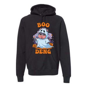 Moo Deng Cute Baby Pygmy Hippo Bouncy Pig In Thai Halloween Premium Hoodie