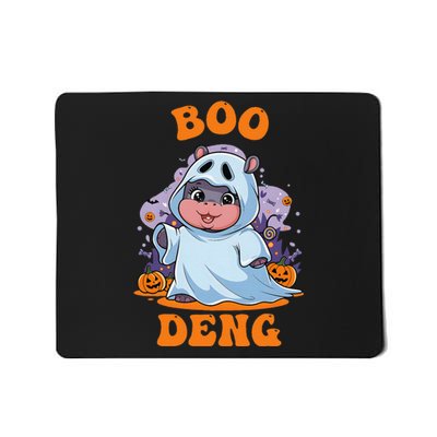 Moo Deng Cute Baby Pygmy Hippo Bouncy Pig In Thai Halloween Mousepad