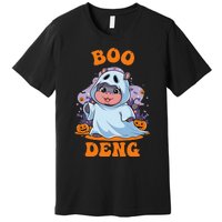 Moo Deng Cute Baby Pygmy Hippo Bouncy Pig In Thai Halloween Premium T-Shirt