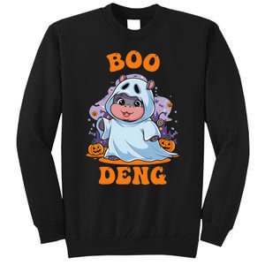 Moo Deng Cute Baby Pygmy Hippo Bouncy Pig In Thai Halloween Tall Sweatshirt