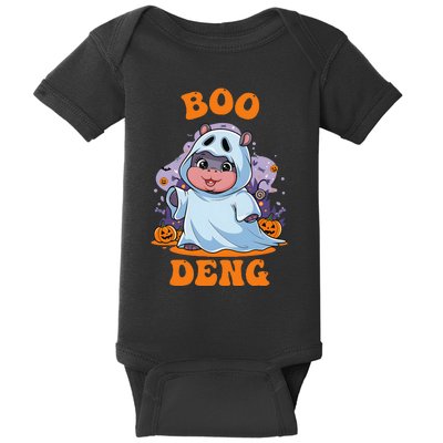 Moo Deng Cute Baby Pygmy Hippo Bouncy Pig In Thai Halloween Baby Bodysuit