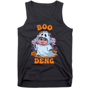 Moo Deng Cute Baby Pygmy Hippo Bouncy Pig In Thai Halloween Tank Top