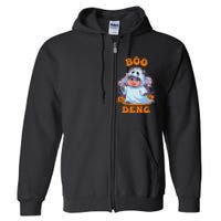 Moo Deng Cute Baby Pygmy Hippo Bouncy Pig In Thai Halloween Full Zip Hoodie