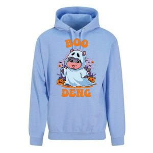 Moo Deng Cute Baby Pygmy Hippo Bouncy Pig In Thai Halloween Unisex Surf Hoodie