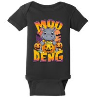 Moo Deng Cute Baby Pygmy Hippo Bouncy Pig In Thai Halloween Baby Bodysuit