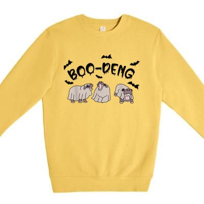 Moo Deng Cute Baby Pygmy Hippo Bouncy Pig Halloween Boo Deng Premium Crewneck Sweatshirt