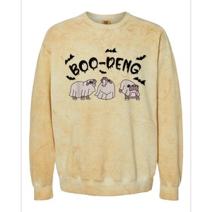 Moo Deng Cute Baby Pygmy Hippo Bouncy Pig Halloween Boo Deng Colorblast Crewneck Sweatshirt