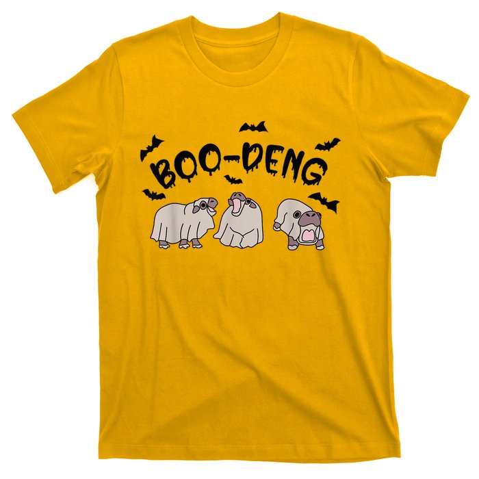 Moo Deng Cute Baby Pygmy Hippo Bouncy Pig Halloween Boo Deng T-Shirt