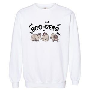 Moo Deng Cute Baby Pygmy Hippo Bouncy Pig Halloween Boo Deng Garment-Dyed Sweatshirt