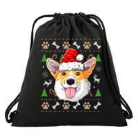 Merry Dogmas Christmas Welsh Corgi Dog Reindeer Ugly Sweater Drawstring Bag