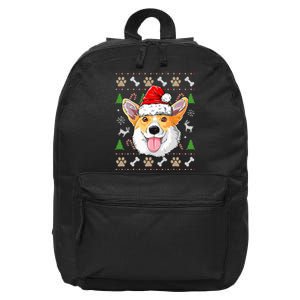 Merry Dogmas Christmas Welsh Corgi Dog Reindeer Ugly Sweater 16 in Basic Backpack