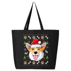 Merry Dogmas Christmas Welsh Corgi Dog Reindeer Ugly Sweater 25L Jumbo Tote