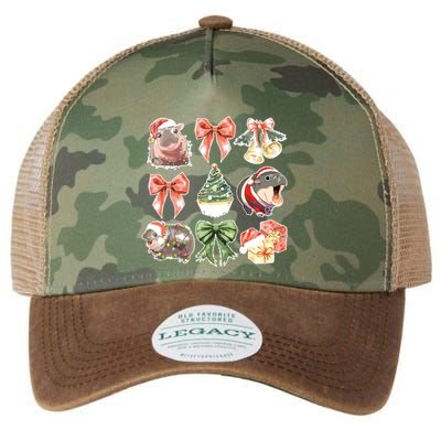 Moo Deng Coquette Christmas Legacy Tie Dye Trucker Hat