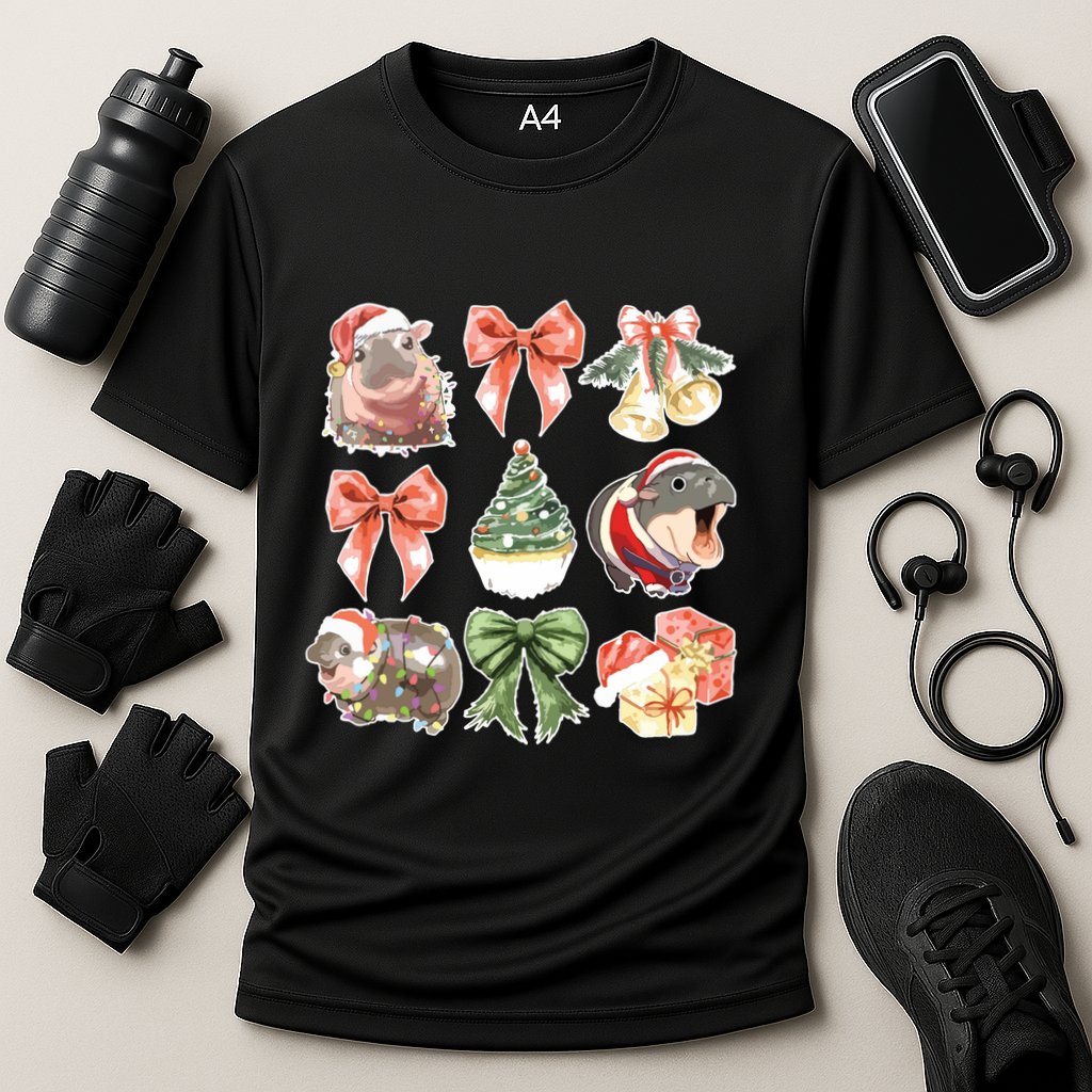 Moo Deng Coquette Christmas Performance Shirt