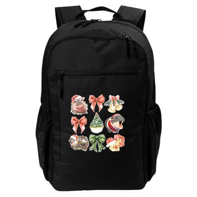 Moo Deng Coquette Christmas Backpack