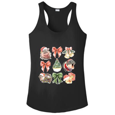 Moo Deng Coquette Christmas Ladies PosiCharge Competitor Racerback Tank