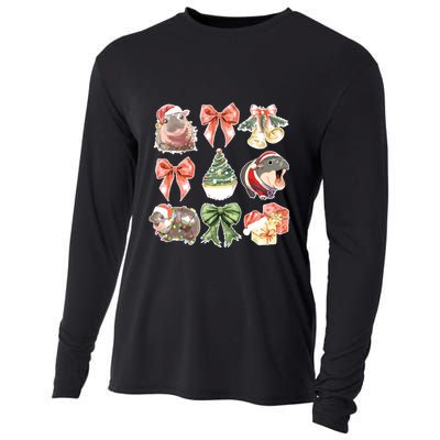 Moo Deng Coquette Christmas Cooling Performance Long Sleeve Crew