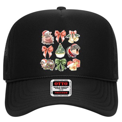 Moo Deng Coquette Christmas Trucker Hat