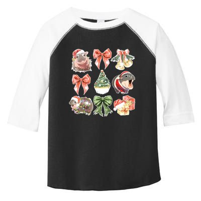 Moo Deng Coquette Christmas Toddler Fine Jersey T-Shirt