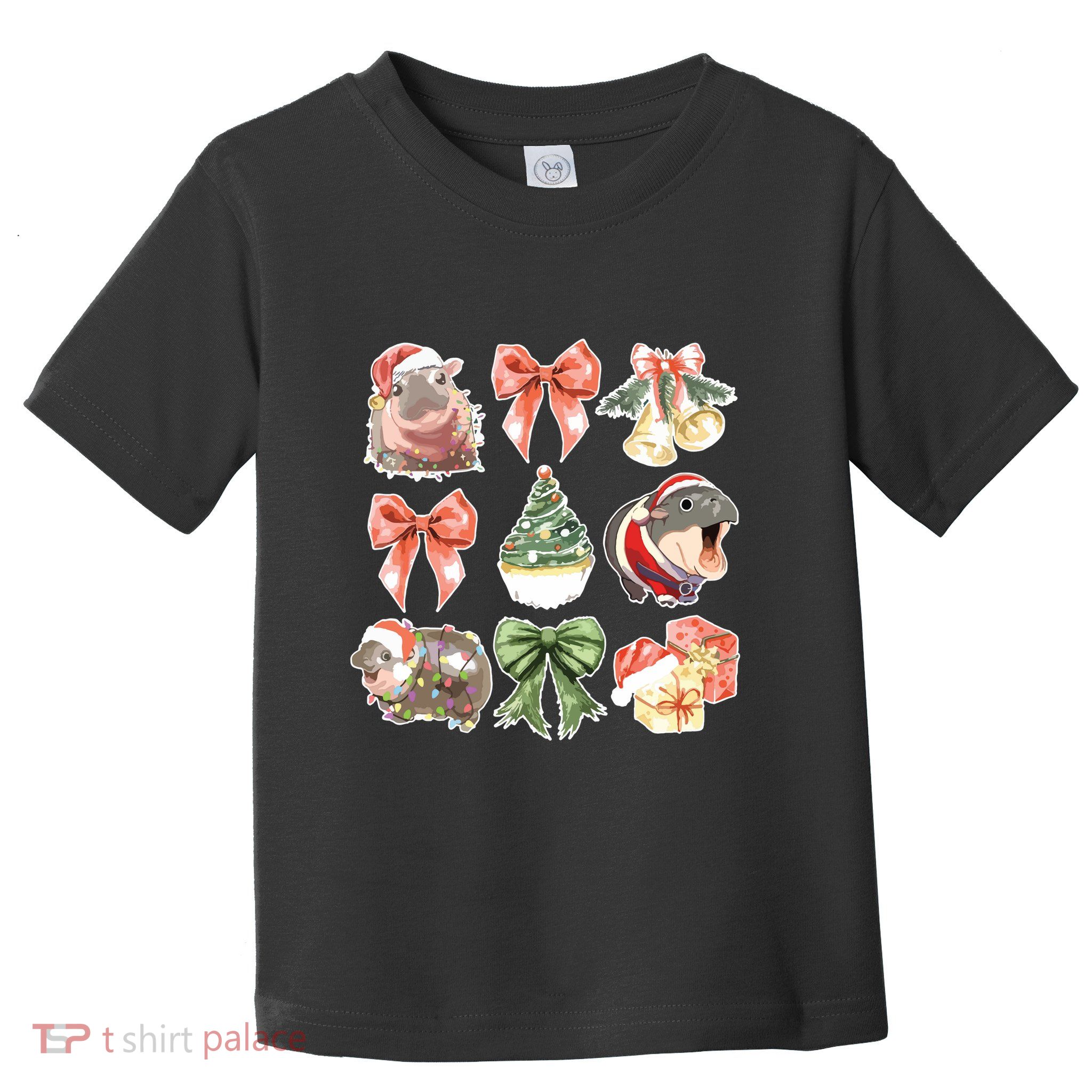 Moo Deng Coquette Christmas Toddler T-Shirt