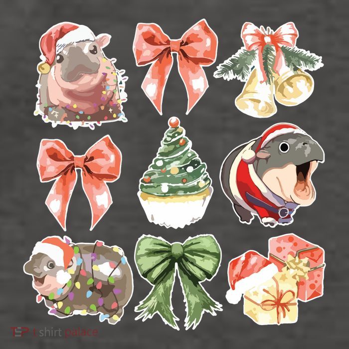 Moo Deng Coquette Christmas Vector Backpack