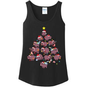 Moo Deng Christmas Tree Ladies Essential Tank