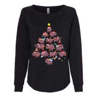 Moo Deng Christmas Tree Womens California Wash Sweatshirt