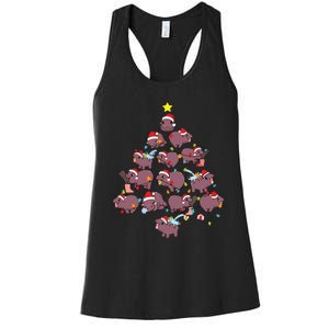 Moo Deng Christmas Tree Women's Racerback Tank