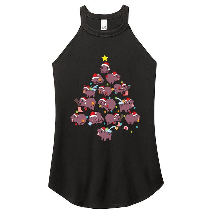 Moo Deng Christmas Tree Women's Perfect Tri Rocker Tank