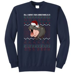 Moo Deng Christmas All I Want For Christmas Is A Moo Deng Tall Sweatshirt