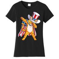 Meowica Dabbing Cat Uncle Sam 4th Of July Women's T-Shirt