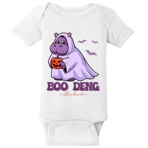 Moo Deng Cute Baby Pygmy Hippo Bouncy Pig In Thai Halloween Costume Baby Bodysuit