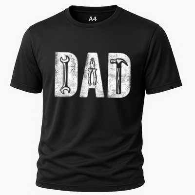 Mechanic Dad Classic Bold Font FatherS Day Repairman Daddy Raglan Baseball Cooling Performance Crew T-Shirt