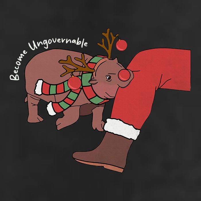 Moo Deng Christmas Become Ungovernable Cool Comfort Performance Bucket Hat