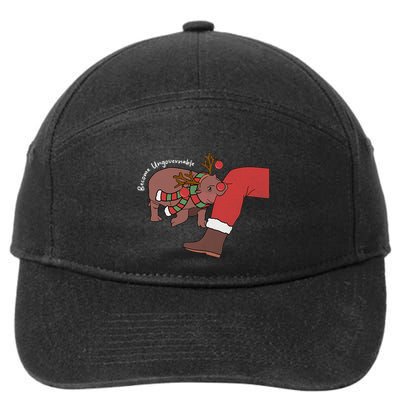 Moo Deng Christmas Become Ungovernable 7-Panel Snapback Hat