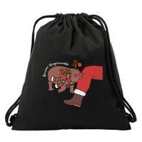 Moo Deng Christmas Become Ungovernable Drawstring Bag