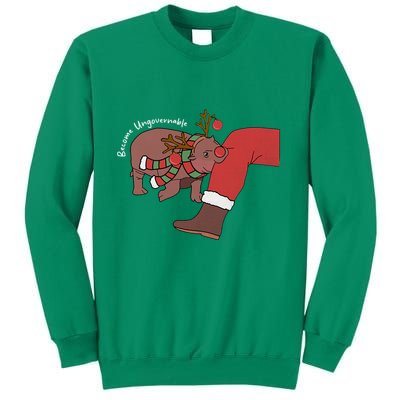 Moo Deng Christmas Become Ungovernable Sweatshirt