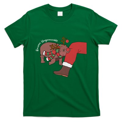 Moo Deng Christmas Become Ungovernable T-Shirt