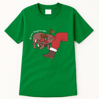 Moo Deng Christmas Become Ungovernable Tall T-Shirt