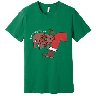Moo Deng Christmas Become Ungovernable Premium T-Shirt