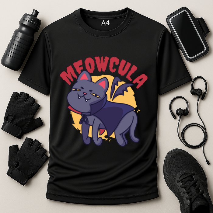 Meow Dracula Cat Cartoon Performance Shirt