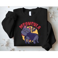 Meow Dracula Cat Cartoon Sweatshirt