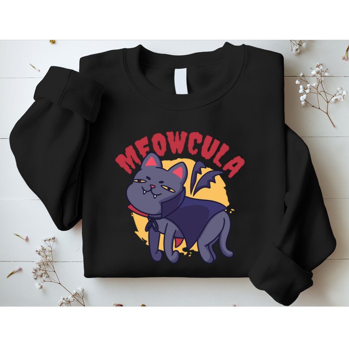 Meow Dracula Cat Cartoon Sweatshirt