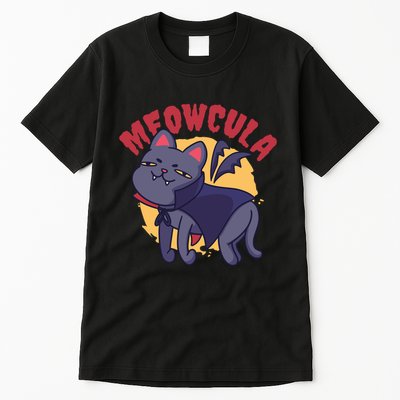Meow Dracula Cat Cartoon Tall T-Shirt