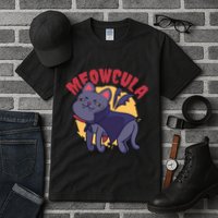 Meow Dracula Cat Cartoon Tall T-Shirt