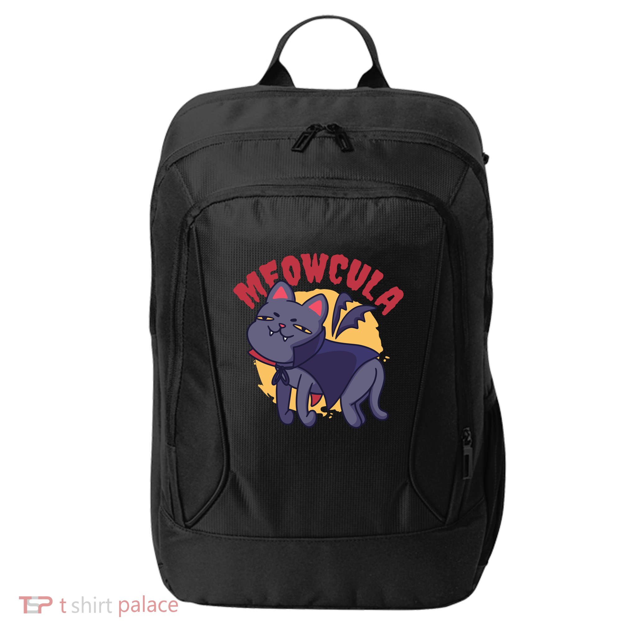 Meow Dracula Cat Cartoon City Backpack