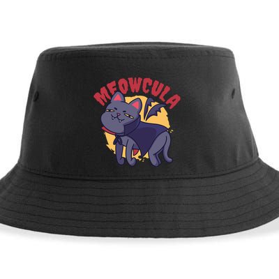 Meow Dracula Cat Cartoon Sustainable Bucket Hat