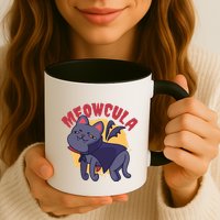 Meow Dracula Cat Cartoon Mug