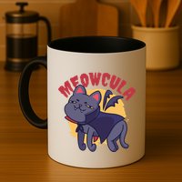Meow Dracula Cat Cartoon Mug